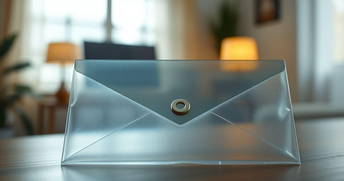 Envelope plástico de segurança com lacre para proteção de documentos
